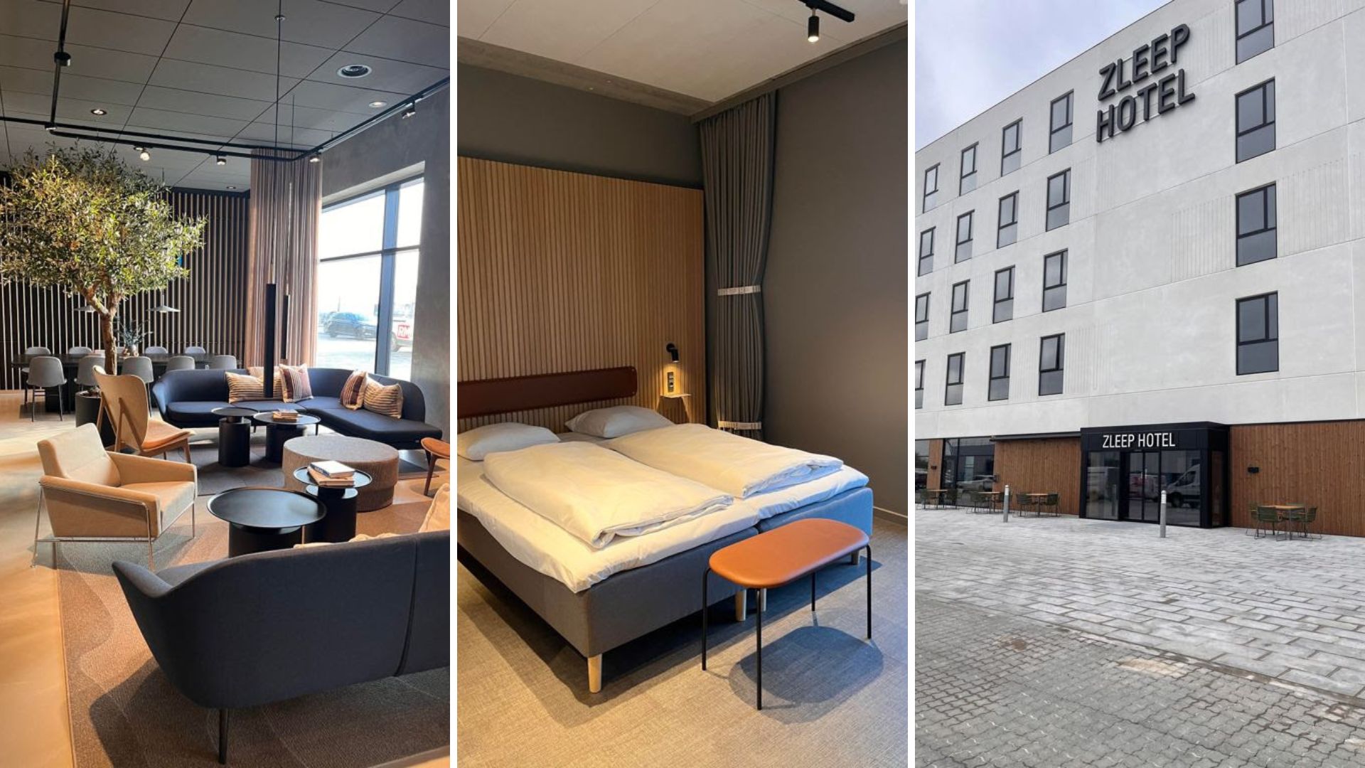 Zleep Hotels præsenterer det nye hotel ved rastepladsen i Horsens som et "symbol på kvalitet og komfort. Fra indretning til service vil gæsterne opleve en unik kombination af elegance og funktionalitet." (PR-foto: Zleep)