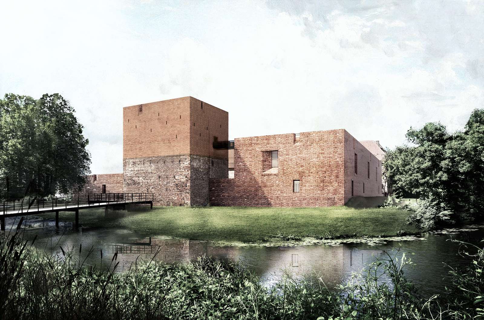 Nu bliver Nyborg Slot bygget færdigt og åbnet for offentligheden. Efter flere års usikkerhed om fremtiden for Nyborg Slot er staten, Nyborg Kommune samt A.P. Møller Fonden og Realdania gået sammen om at sikre udbygningen af slottet. (Illustration: JAJA Architects/Kulturministeriet)