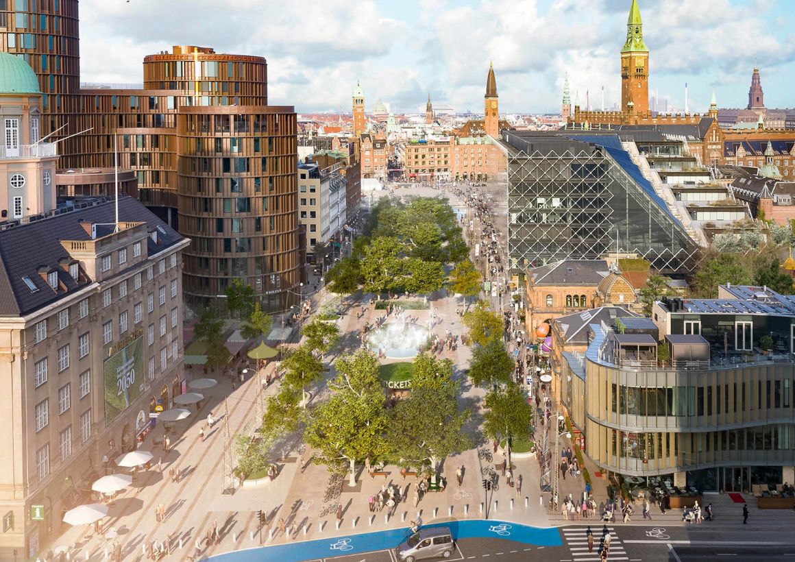 Etablering af parken foran Tivoli kræver en ny lokalplan og et kommuneplantillæg. Den endelige udformning af parken vil ske på baggrund af en arkitekt-konkurrence. (Visualisering: Gehl Architects)