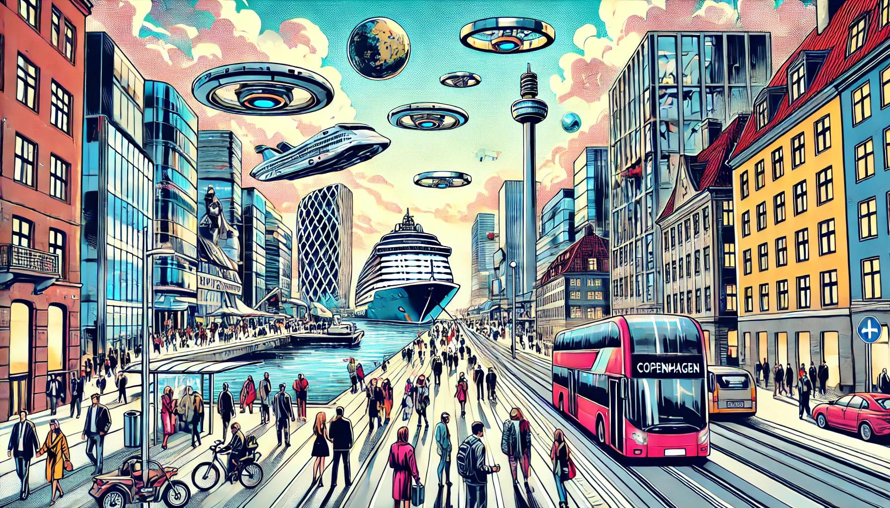 Københavns Kommune, har sammen med Aalborg Universitet, Wonderful Copenhagen, We Do Democracy, Nationalmuseet, Københavns Museum og Storyhunt fået 35 millioner til at se på nye løsninger, der kan sikre en balanceret og bæredygtig udvikling af turismen i hovedstaden. (Illustration: Dall-E/OpenAI)